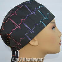 EKG Rainbow Black Large Print