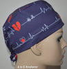 EKG Heartbeat Navy Blue