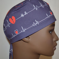 EKG Faded Blue Heartbeat