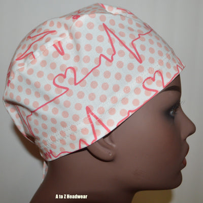 EKG Heart Pink Polka Dots