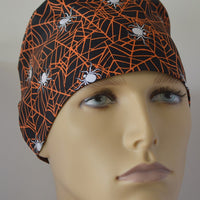 Orange Spider Webs on Black