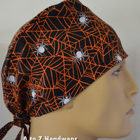 Orange Spider Webs on Black