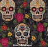 Sugar Skull Floral Gray