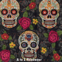 Sugar Skull Floral Gray