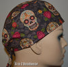 Sugar Skull Floral Gray