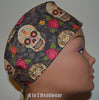 Sugar Skull Floral Gray