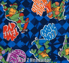 TMNT Ninja Turtles Skateboarding Blue Check