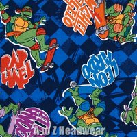 TMNT Ninja Turtles Skateboarding Blue Check